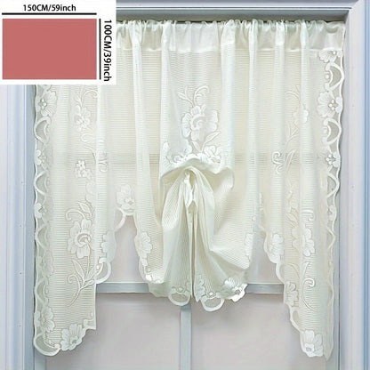 Stylish Floral Lace Sheer Curtain with Rod Pocket for Effortless Hanging, Ideal for Enhancing Living Room and Bedroom Décor