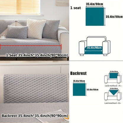 Modern sofa slipcover is stylish and pet-friendly, non-slip for all seasons, fits single to four-seater sofas, machine washable, includes square cushion, backrest, and armrest.