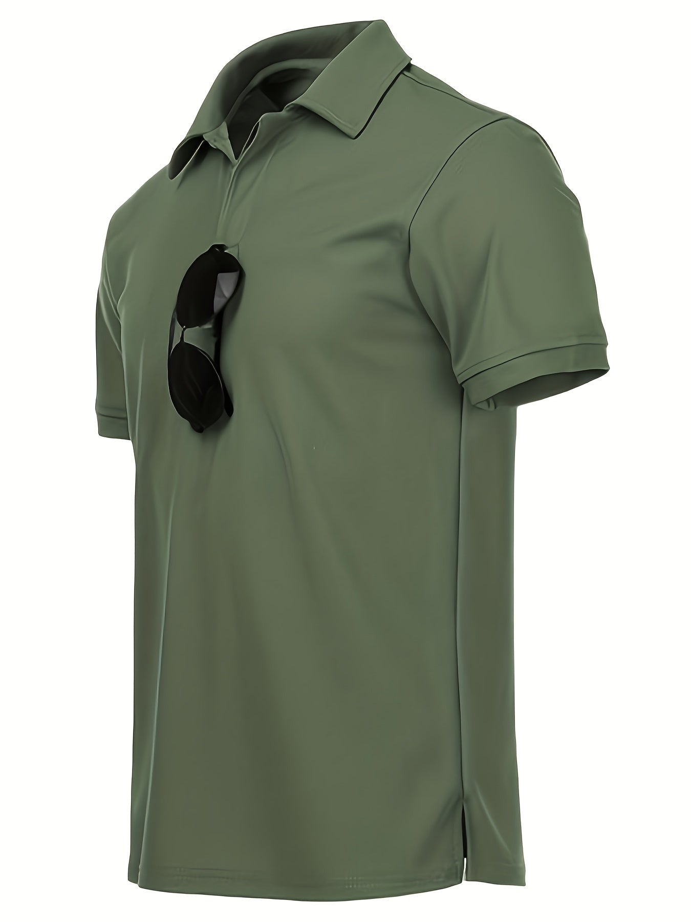 Stylish plus size men's solid color golf shirts, casual and breathable for big and tall men.