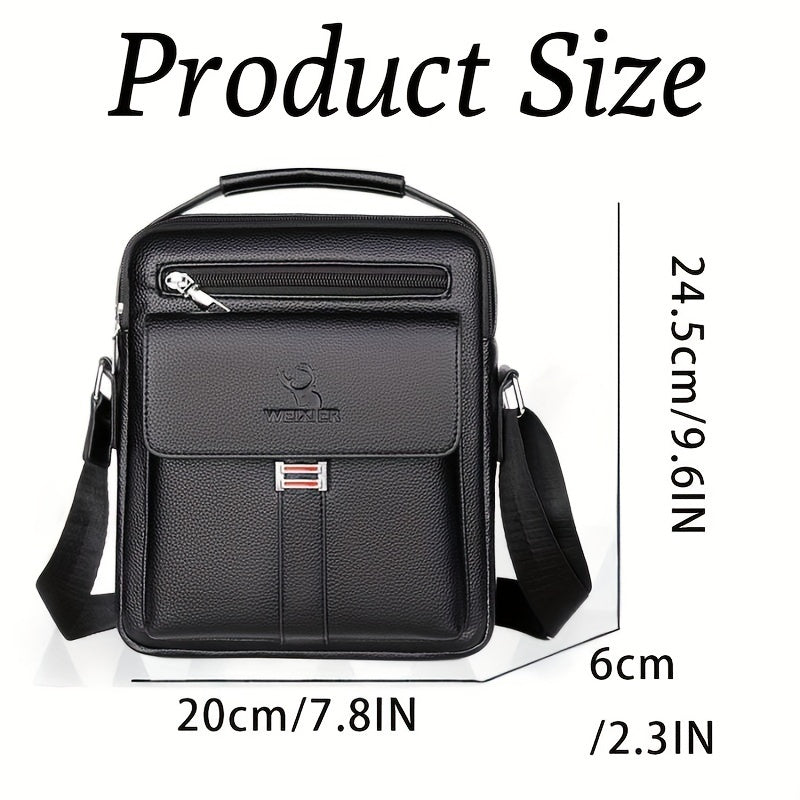 Vintage style messenger bag for women, water-resistant, ideal gift - Black.