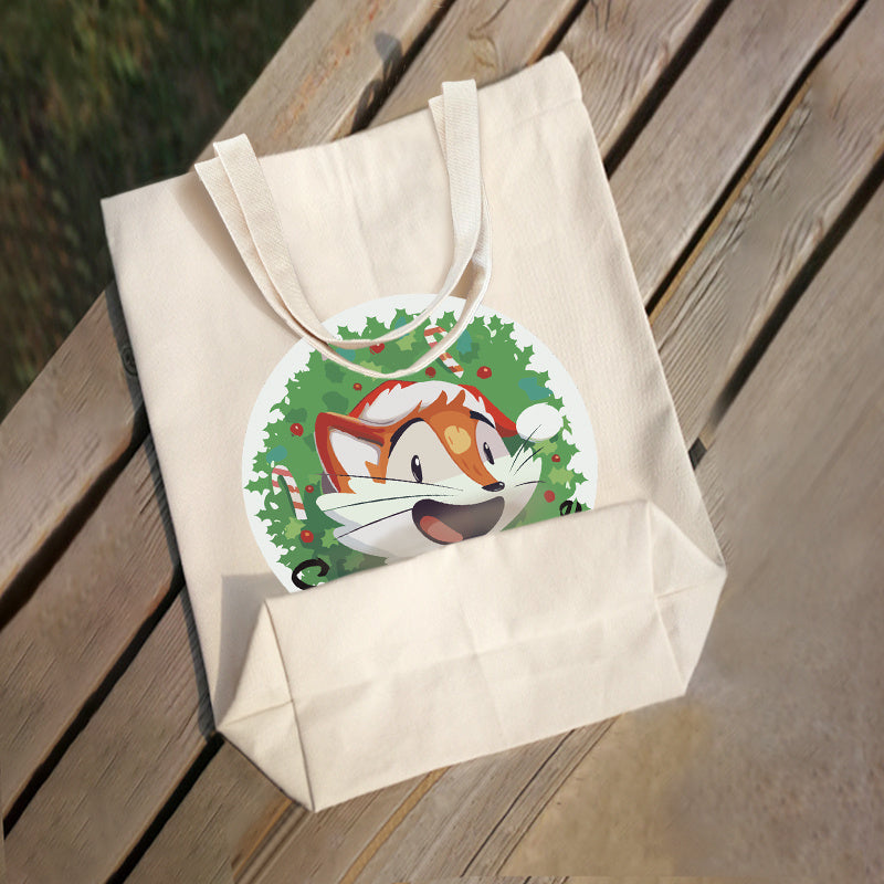 Customize your own ICEBANNER Canvas Tote Bag featuring a festive Santa Claus and Reindeer design! This versatile, reusable shoulder carryall is perfect for shopping, beach trips, and business use. It also makes a thoughtful and personalized promotional