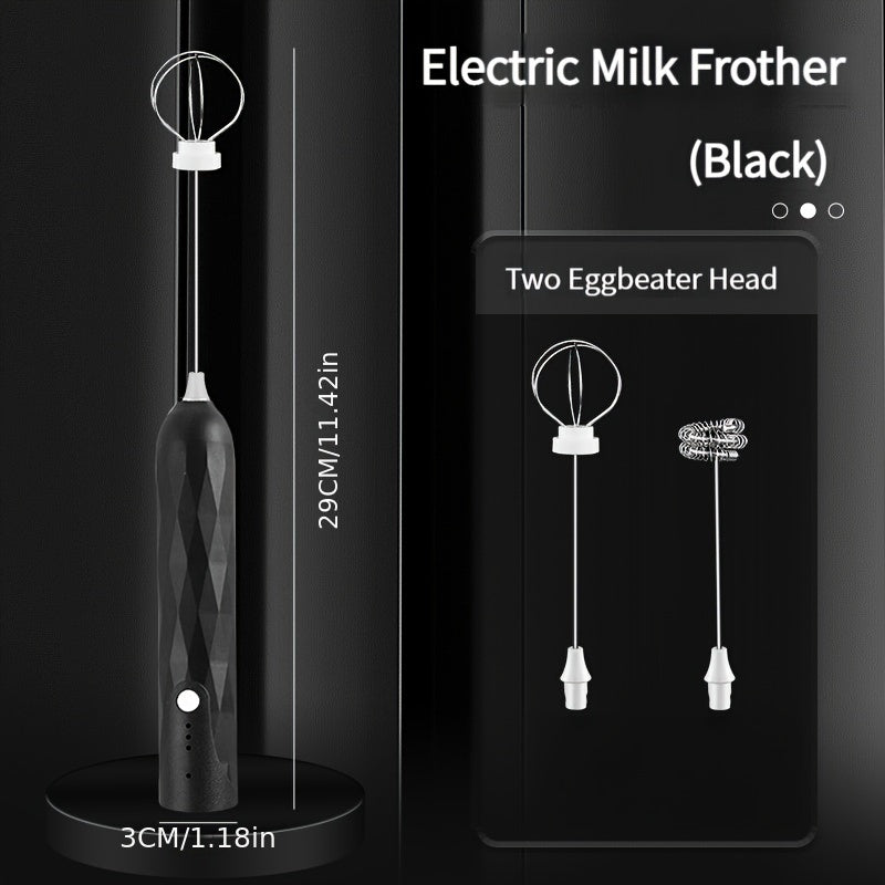 The Portable Electric Egg Beater features a 3-Speed USB Milk Frother and Hand Held Coffee Whisk. This Stainless Steel Kitchen Gadget includes a Built-in Lithium Battery with a Rechargeable 600mAh capacity, perfect for Smooth Frothing.