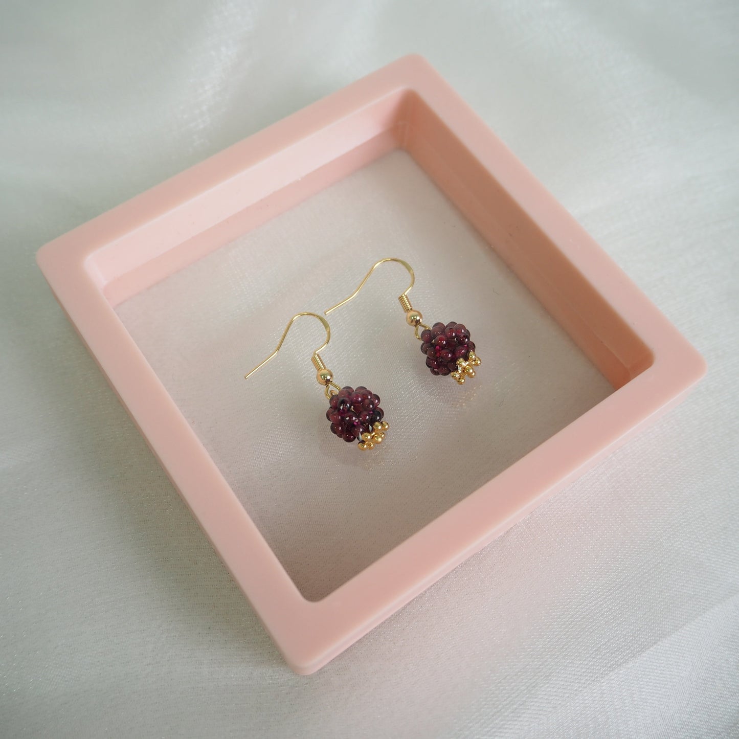 Hand-crafted Natural Garnet Earrings, Exquisite and Stylish Jewelry for Women. Perfect Gift for Birthdays, New Year, Christmas and Thanksgiving. Comes in a Gift Box.