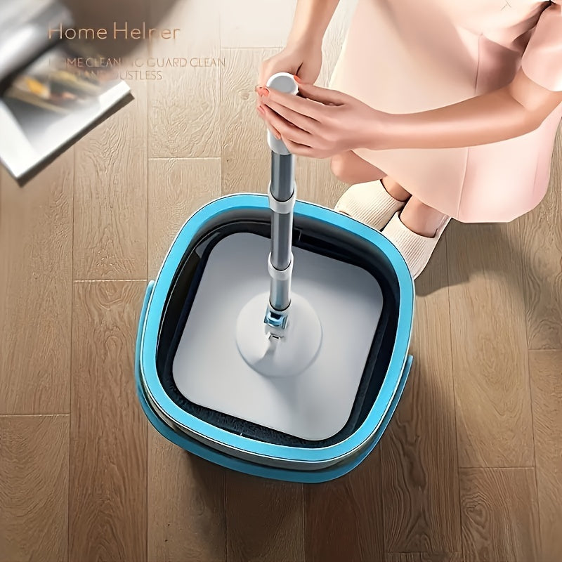 Get the convenient Sewage Separation Hands-free Wash Mop and Bucket Set, complete with 3 mop cloths. This Household Rotating Floor Mop is perfect for lazy and efficient cleaning, with a Dry and Wet dual-use design. Suitable for home, kitchen, and