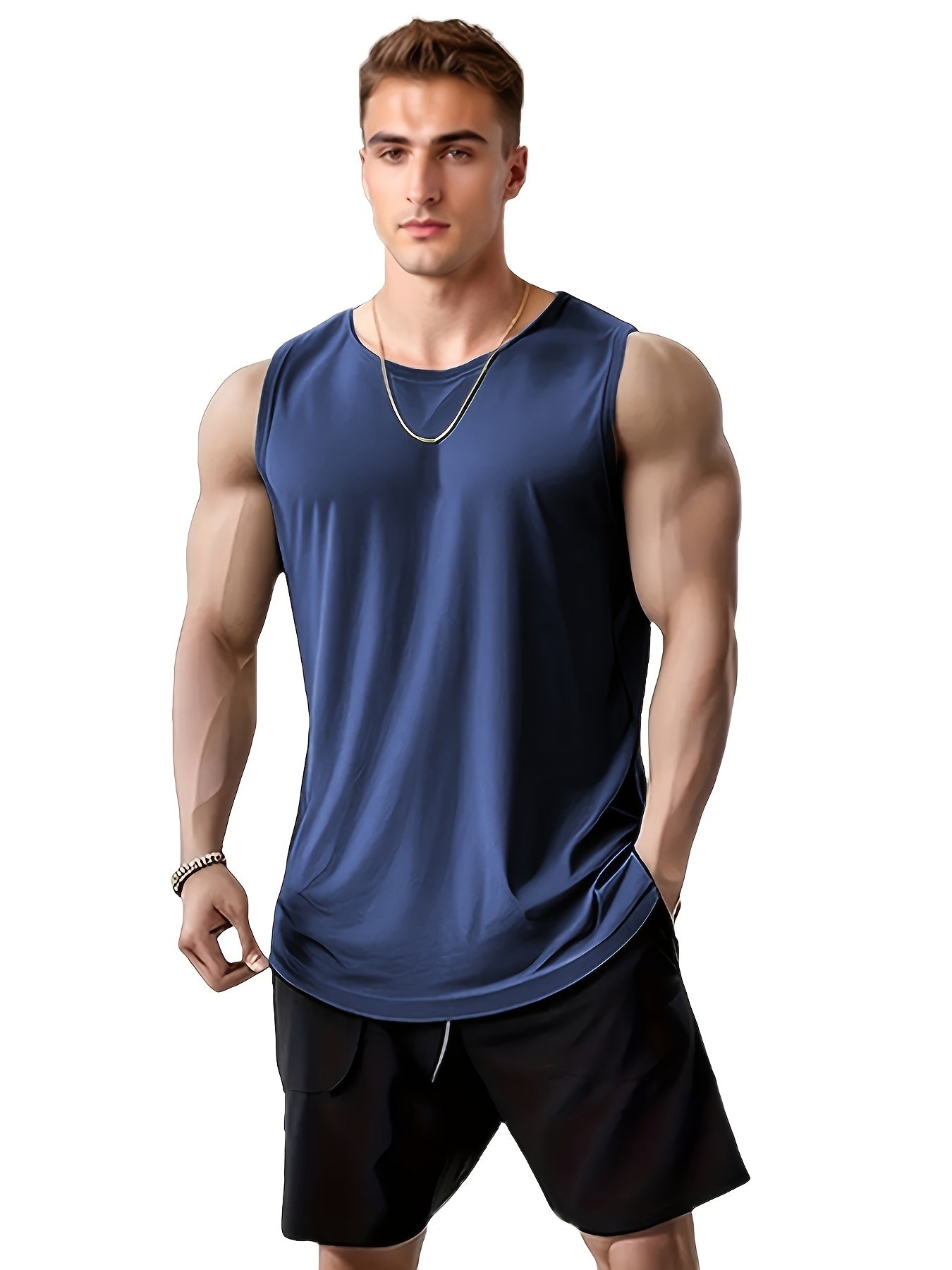 Set of 4 Men's Quick-Dry Athletic Tank Tops - Ideal for Running & Training