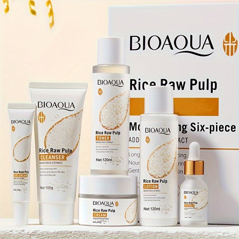 6-piece set of rice skin care products, ideal holiday gift for women.