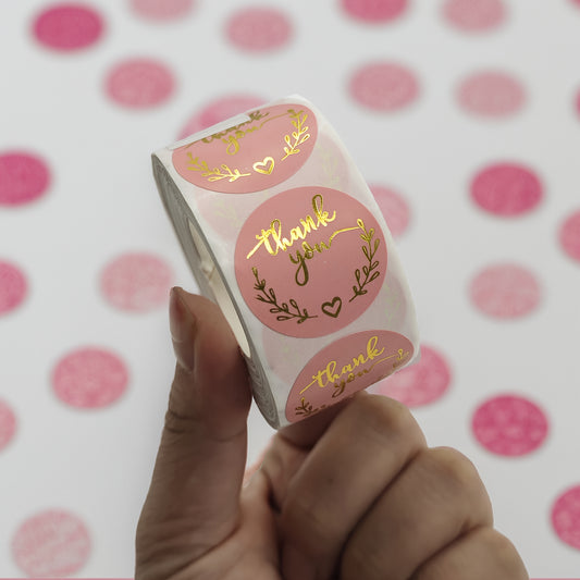 800 round Thank You stickers on a roll for envelope seals, gift packaging, birthday parties, scrapbooking, and stationery decoration.