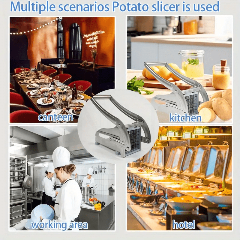 Durable Stainless Steel French Fry Cutter - Heavy Duty Vegetable, Potato, and Onion Chopper - High-Quality Kitchen Tool for Home Cooks and Professionals