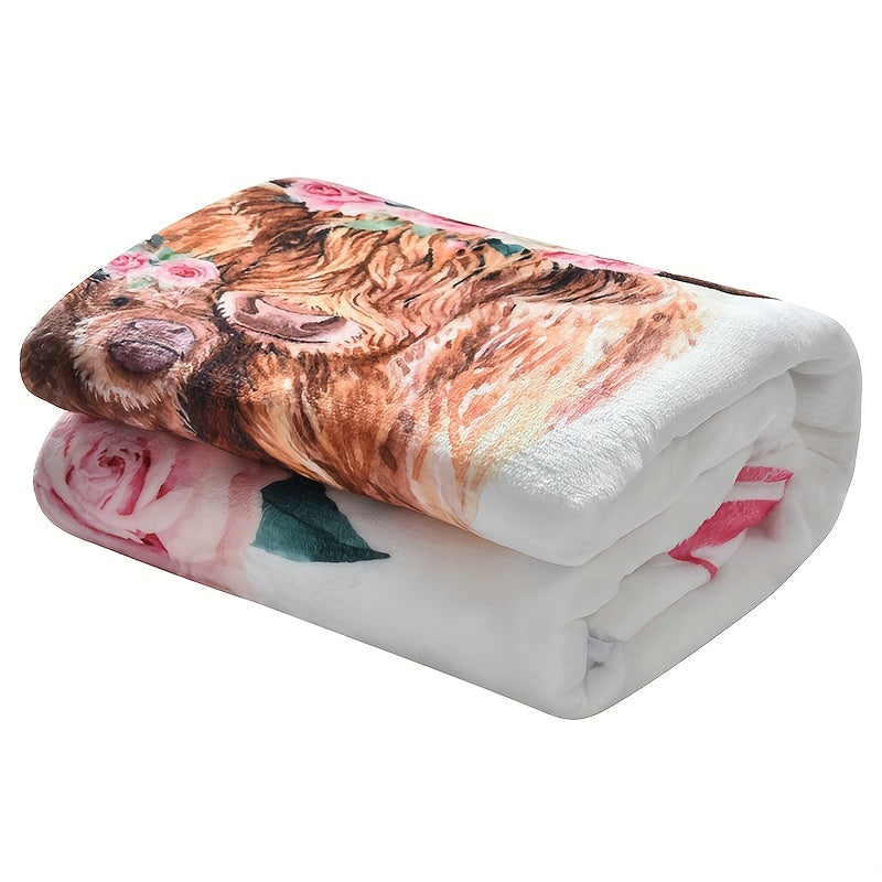 Baby Milestone Blanket featuring North American Highland Sheep Print for capturing your newborn's growth, commemorating special milestones, and creating stunning product photography. This versatile blanket can also be used as a shawl, bath towel, or