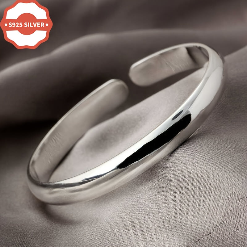 Shiny All-Season, Stylish 925 Sterling Silver Bangle Bracelet - Safe for Sensitive Skin, Great Gift for Women in Tarnish-Resistant Box, Versatile for Everyday and Dressy Outfits