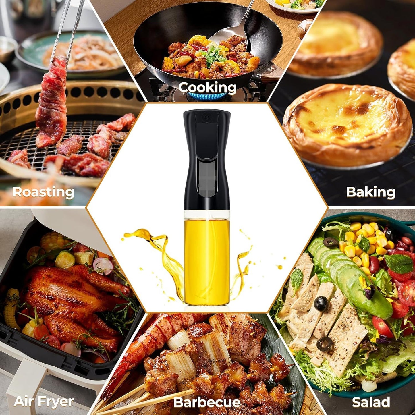 Oil spray bottle for home use, ideal for cooking, suitable for various uses in the kitchen.