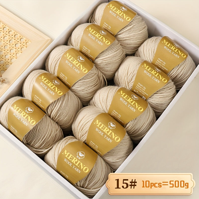 500g of high-quality wool yarn and 212g of medium fine camel hair yarn suitable for autumn and winter hand-knitted sweaters, scarves, hats, and warm clothes. Includes 1 large pack of wool