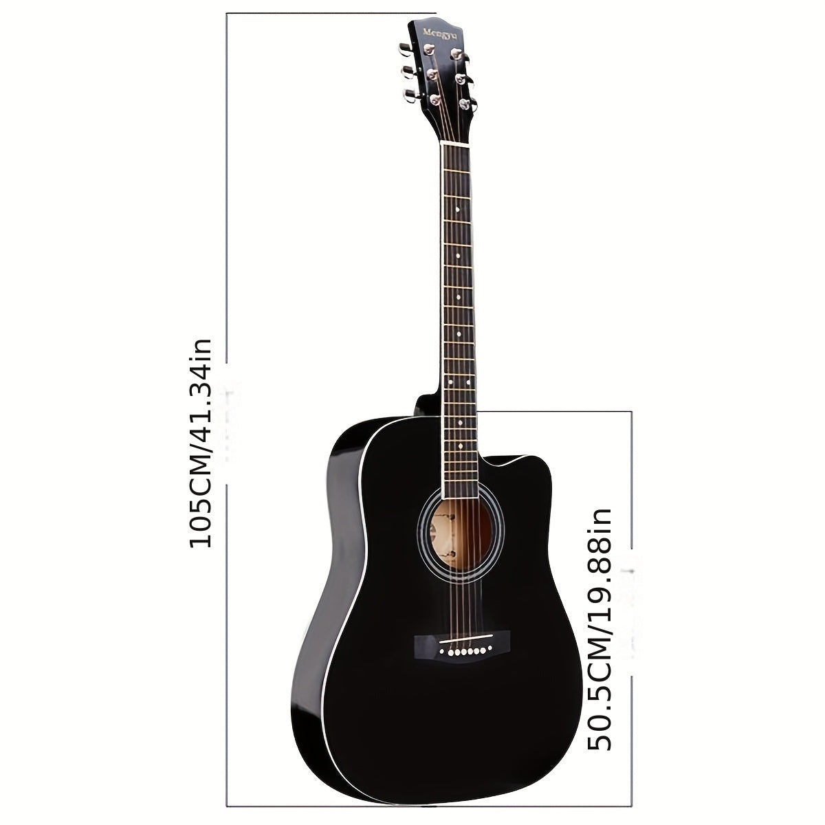 41-Inch Basswood Acoustic Guitar with Gig Bag, 21 Frets, Tuning Pegs, ABS Nut, Matte Finish, Steel Strings.