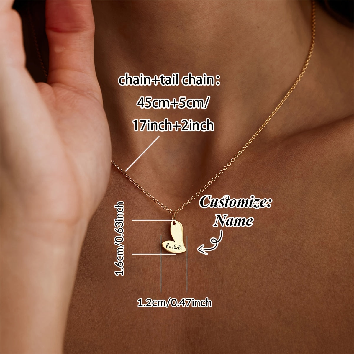 Exclusive Custom Heart Necklace with Multiple Names, Luxurious 18K Gold Plating, Chic & Elegant Design, Featuring Script and Numeric Characters, Suitable for Everyday Wear & Special Occasions, Great for Valentine's Day, Anniversaries, Mother's Day