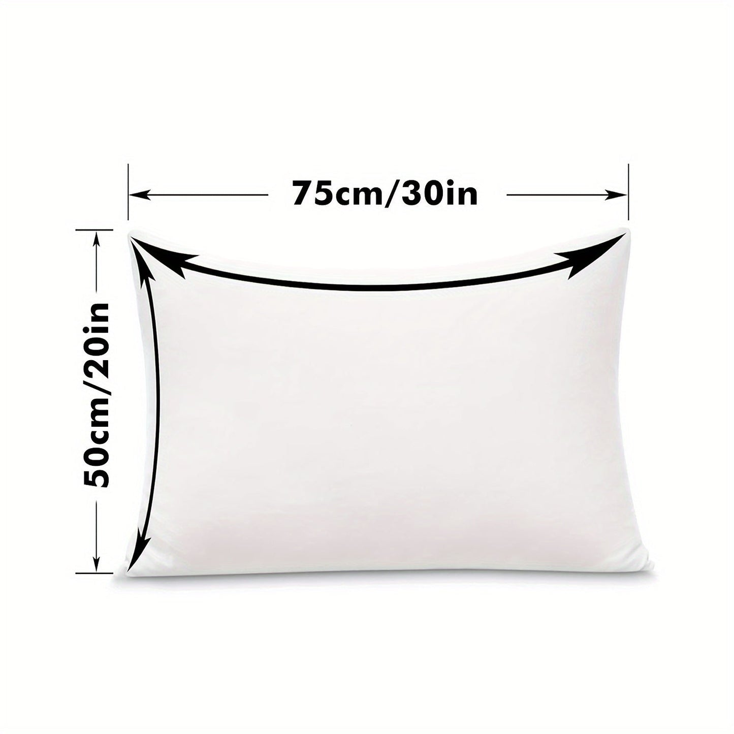 Elegant White Pillowcase with Zipper Closure - Luxurious, Waterproof, and Stain-Resistant. Thick, Oversized Knit Cover.