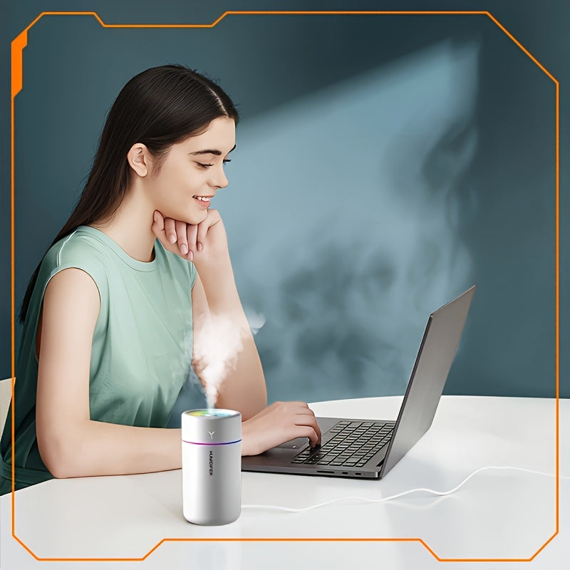 YAIAWISU Quiet USB Powered Humidifier for Large Rooms - Multi-Function Spray with Top Filling Water Tank, Alcohol-Free, Easy to Clean, Ideal for Bedroom, Living Room, Office.