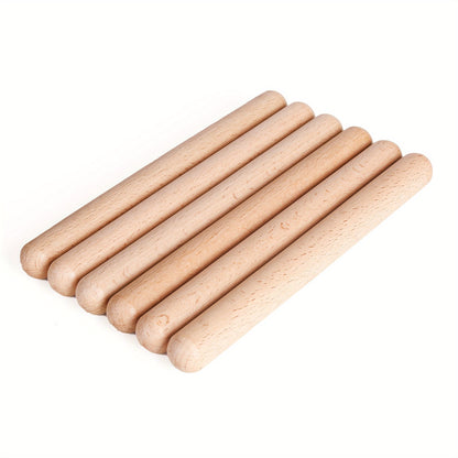 1/2/4/8 pairs of wooden claves percussion instruments, 20.32 cm in length, made from natural hardwood for hand drumming and ensemble play. No case included, suitable for ages 14+.