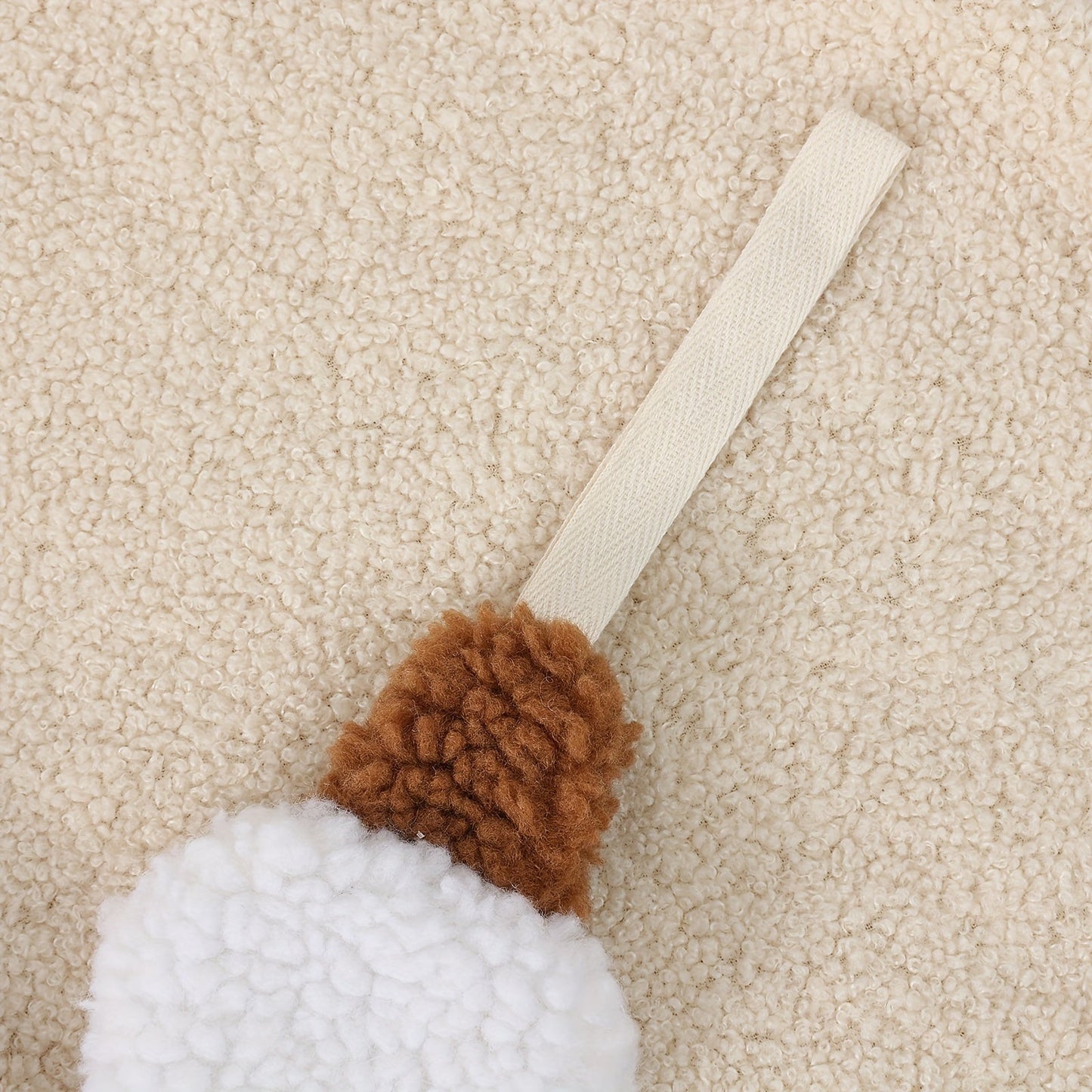 Cozy Duck Sherpa Dual-Color Soothing Item Clip - Regular Size, White | Children & Baby Care Accessory