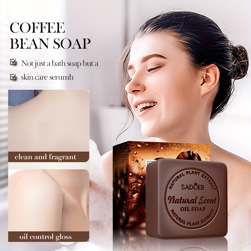 Coffee essential oil soap with exfoliating and moisturizing properties, gentle on sensitive skin