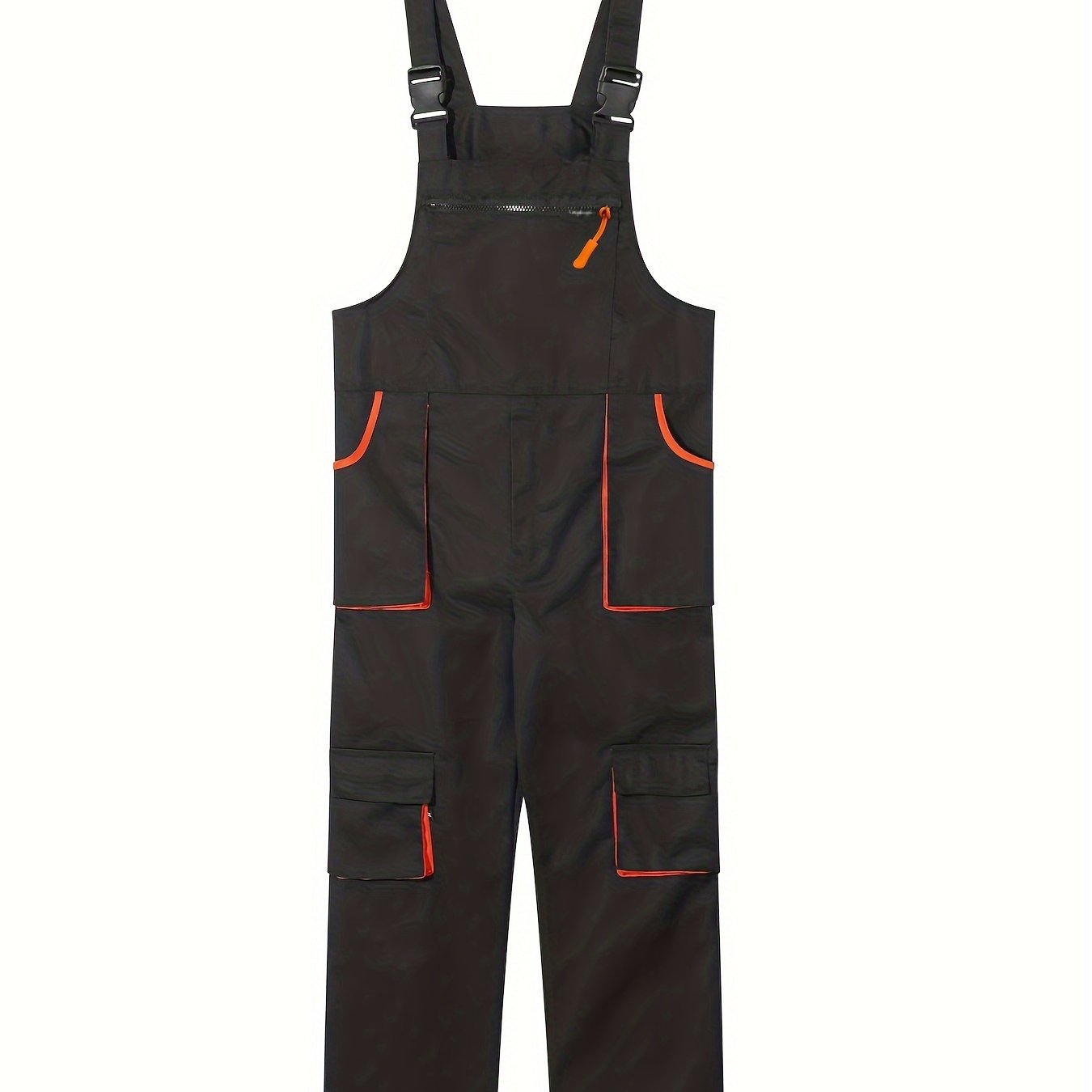 Men's Casual Polyester Work Overalls with Multi Pockets - Sleeveless Jumpsuit for Outdoor Work