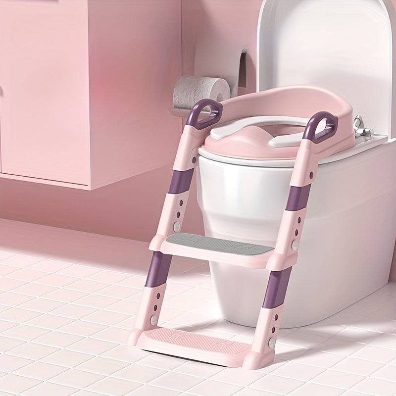 Adjustable Toilet Training Seat with Step Stool Ladder and Handle