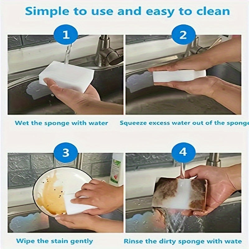 Get a 15-pack of versatile white magic sponge foam cleaning blocks for your home! These multi-purpose sponges are perfect for cleaning dishes in the kitchen, removing stains from furniture, and scrubbing bathtubs, sinks, floors, walls, and more. Made of