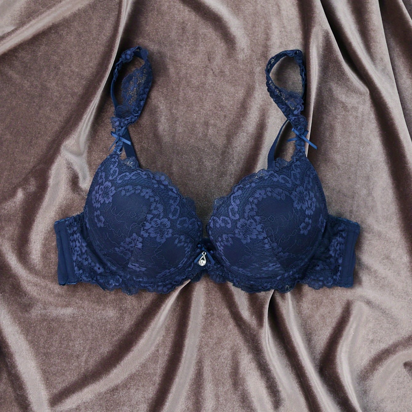 Scallop lace push up bra for women