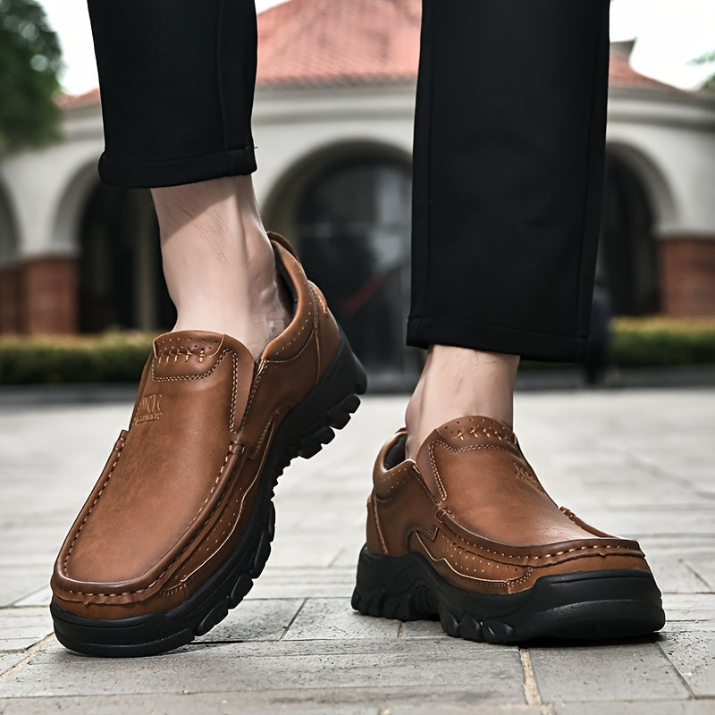 Durable slip-on loafers for daily office wear in spring and autumn.