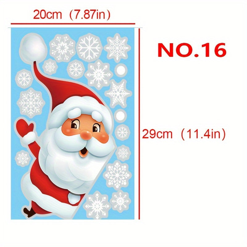 Get in the festive spirit with our 2024 Christmas Window Clings! This set includes 1pc featuring charming Snowflake & Santa Designs. These removable electrostatic stickers are perfect for decorating your home or shop during the holiday season. Bring some