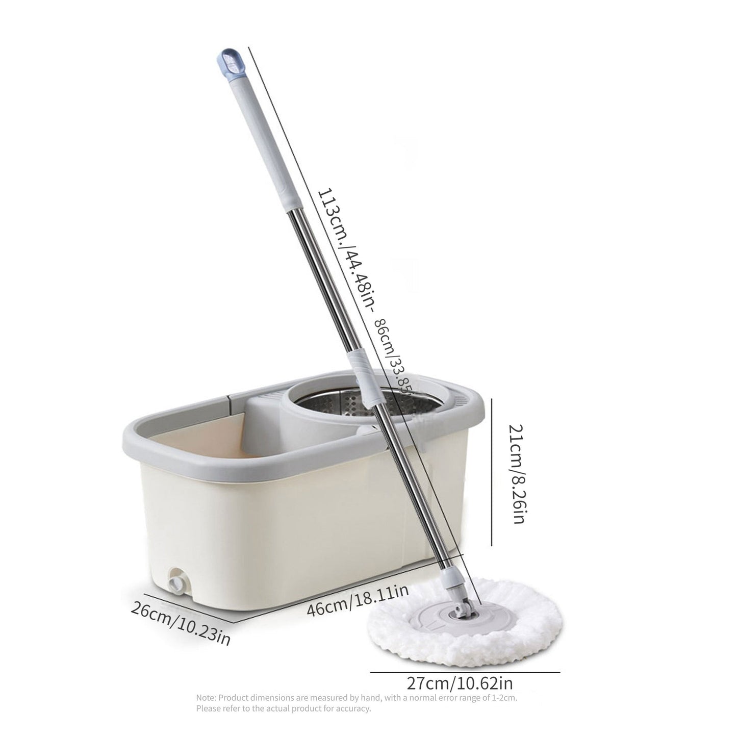 The EasyWring Spin Mop and Bucket System offers hands-free washing with its dual-drive rotating floor cleaner set, making it effortless to clean hardwood, tile, and laminate floors. Perfect for the kitchen, bathroom, bedroom, and living room, this system