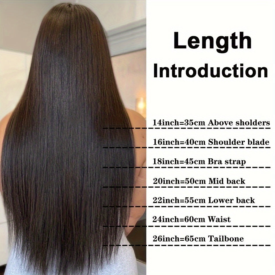 Brazilian human fusion hair extensions with straight I tip, 50pcs/set, natural color, 40.64-66.04 cm.