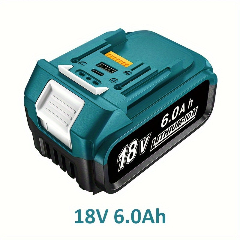 ACIGON 18V 6.0Ah Lithium-ion Battery with USB & Type-C Charging, for Makita Tools, Home & Outdoor Use.