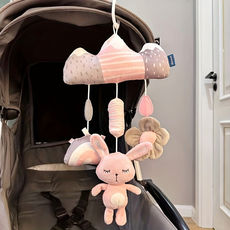 Soft Plush Animal Rattle Toy - Perfect for Bedside, Stroller, and Car Seats - Features Fun Sounds for Learning and Travel Entertainment