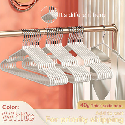 Sturdy Metal Coat Hangers, Set of 30/10, Anti-Slip, Long-Lasting for Bedroom, Closet Organization and Storage