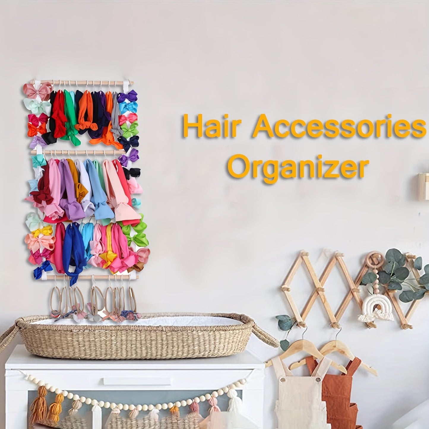 Organize your headbands in style with this Headband Holder, a decorative wall hanging storage rack that also makes a great Halloween or Christmas gift for the home.