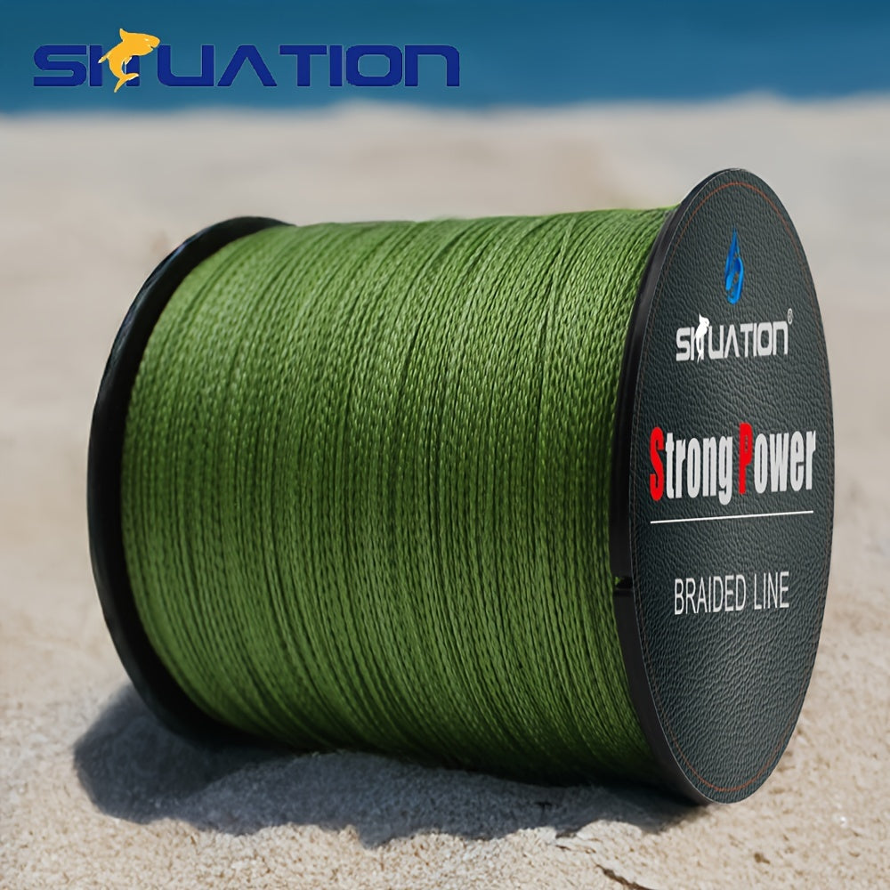 SIIUATION Ultra-Durable 499.87m PE Braided Fishing Line - 4-Strand, Anti-Abrasion, Smooth Long Casts, Available in Various Strengths, Super Strong, Multifilament.