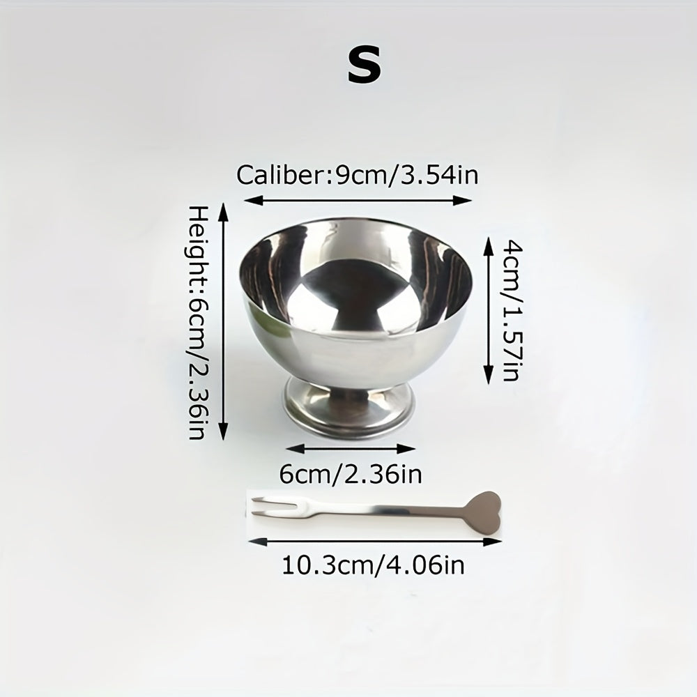Многофункциональная десертная чаша из нержавеющей стали для подачи мороженого, фруктового салата, закусок на вечеринках и дома