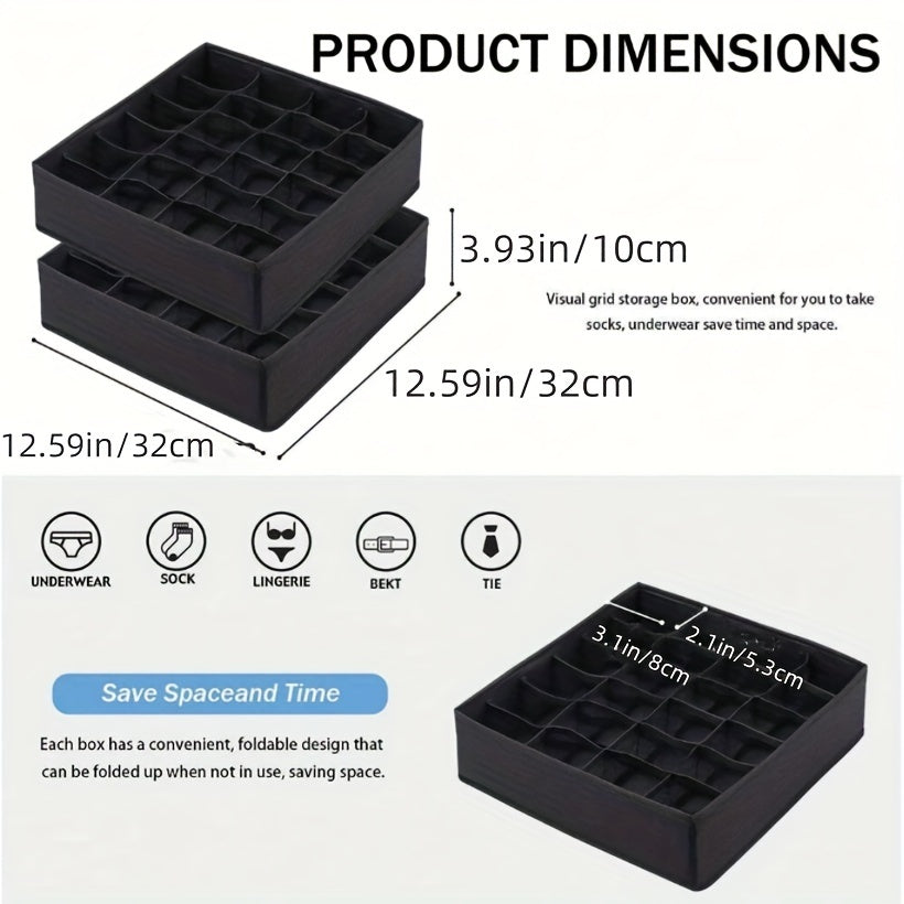 Дышащая тканевая коробка для хранения нижнего белья - 1 шт., складной многофункциональный органайзер для ящиков для бюстгальтеров и носок.