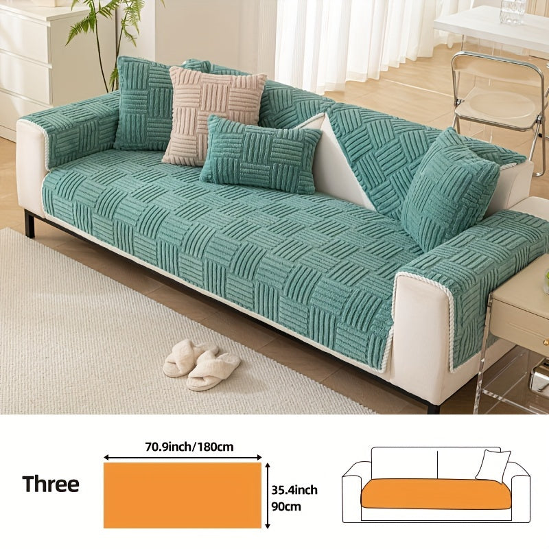 Soft, non-slip sofa cover for pet-friendly furniture protection in any room.