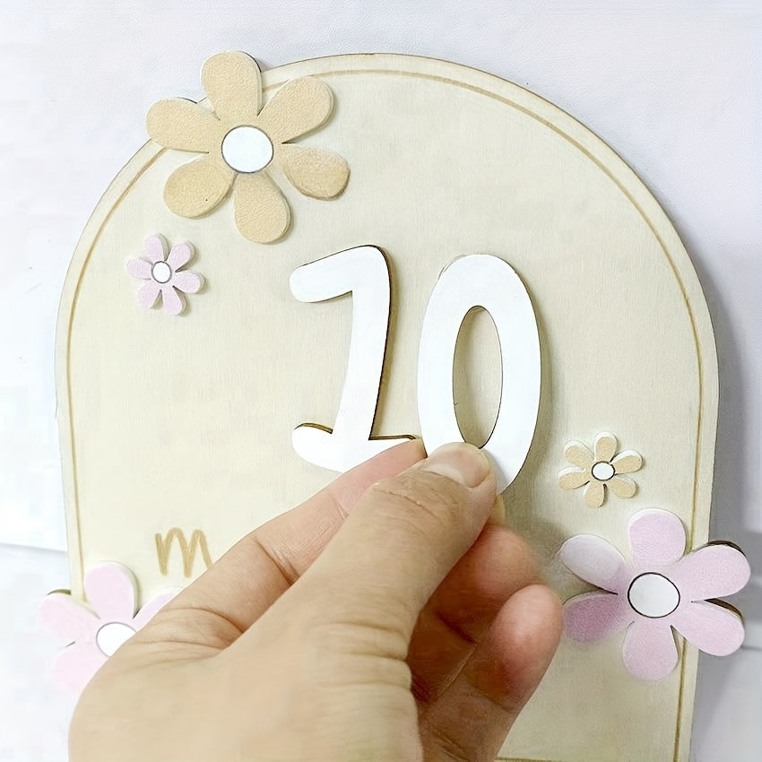 Wooden milestone birth sign, creative milestone card set, photography milestone card, first year growth card, pregnancy journey milestone markers for photo props.