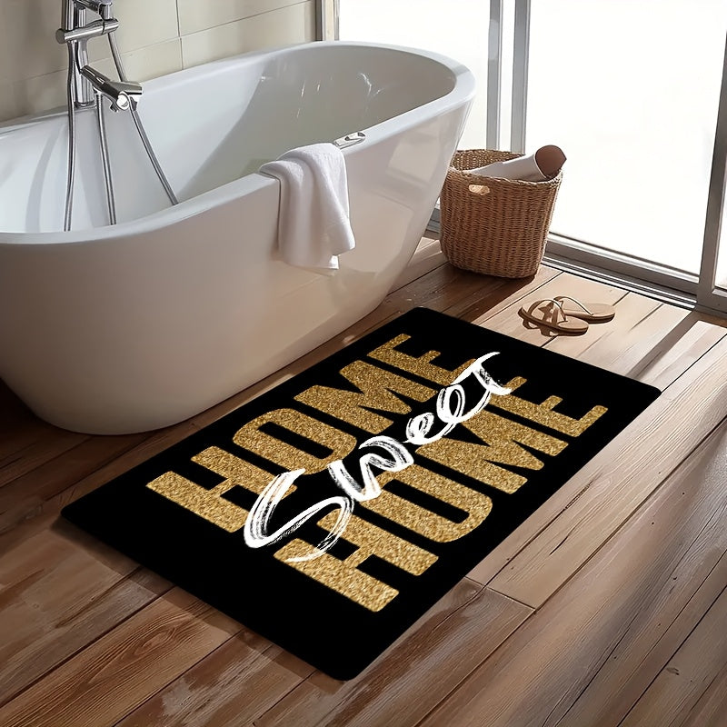 Welcome guests to your home in style with the Home Sweet Home Doormat. This non-slip, machine washable rug is lightweight and features a low pile, making it perfect for entryways, kitchens, living rooms, bathrooms, and bedrooms. Made of durable