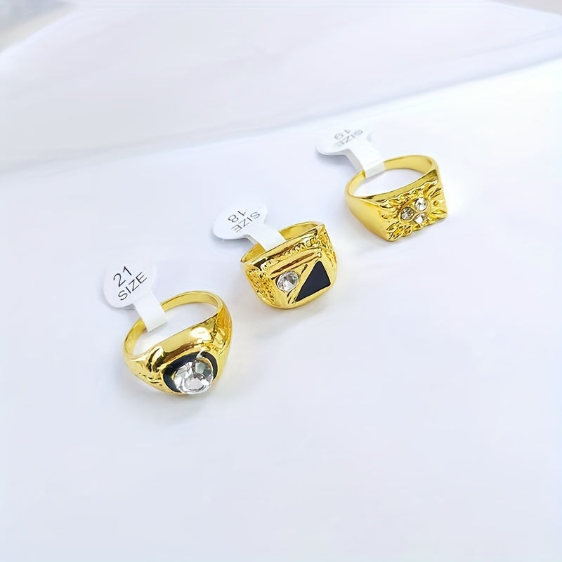 Set of 10 Luxury Alloy Rings with Rhinestone Inlay for Women, Featuring a Stylish Mix of Designs, Inspired by Korean Fashion, Perfect for Parties and Weddings