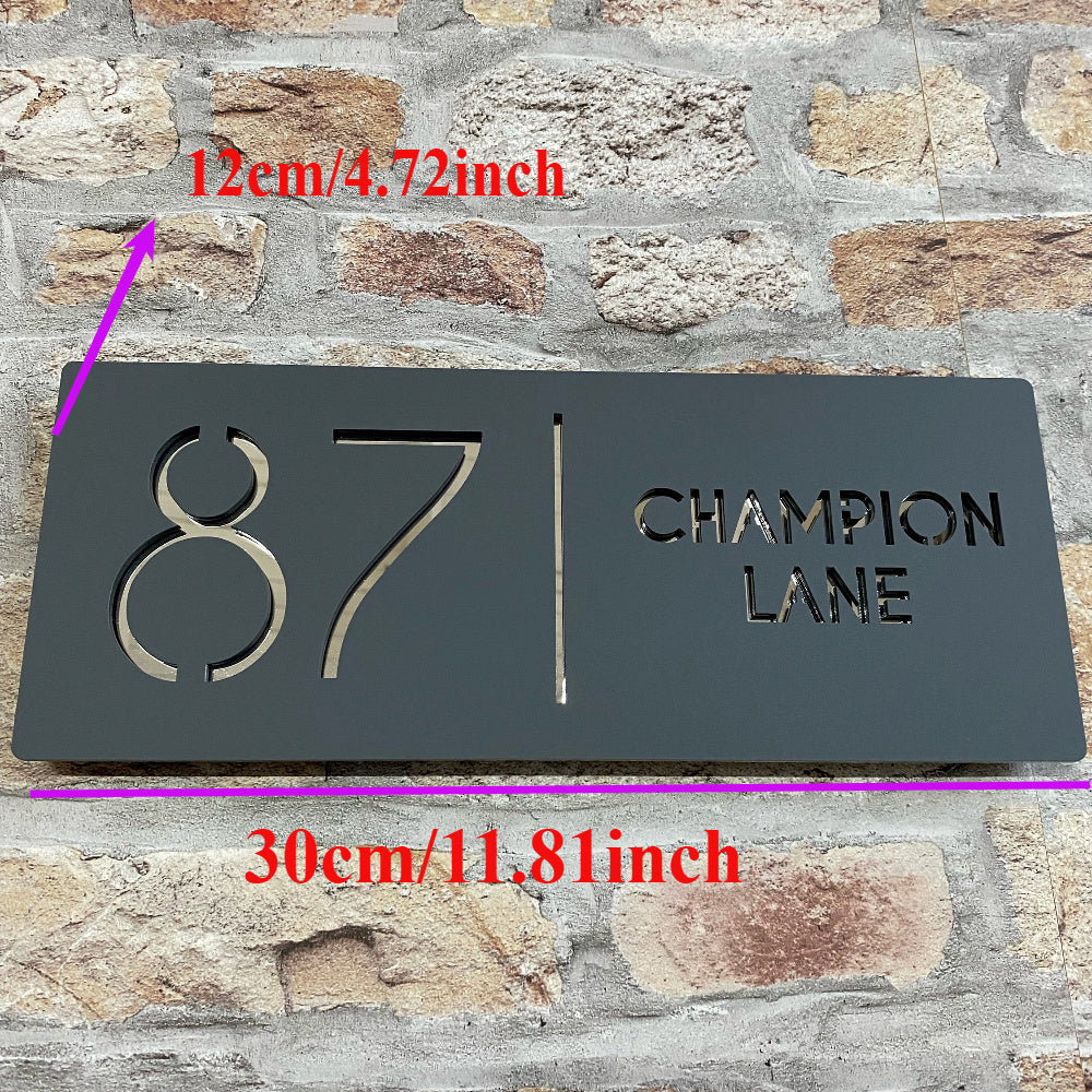 Contemporary Acrylic House Number Sign - Stylish Door Plaque in a Variety of Colors for New Residences