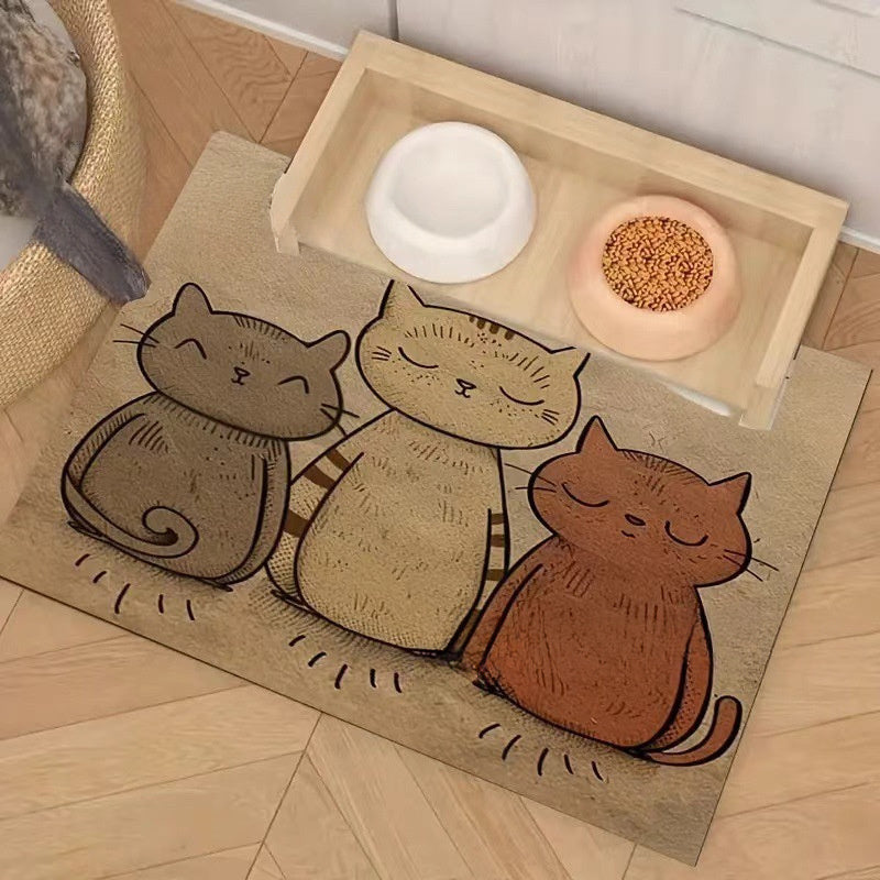 Waterproof pet feeding mat for cats and dogs that is easy to clean and scratch-resistant.