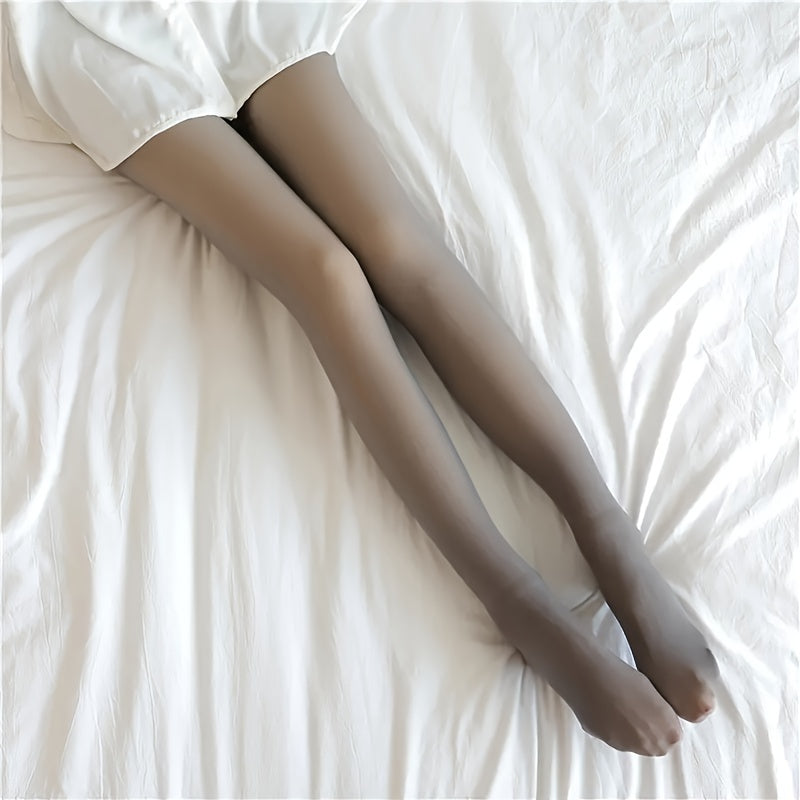 200G Termal Fleece Tights ayollar uchun, Jozibador Qish Pantyhoselar, Shaffof va Yupqa, Issiqlik uchun Elastik Velvet bilan