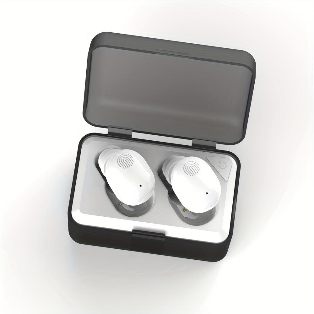 2 rechargeable headphones for elderly with USB charging, enhanced sound quality, lightweight design, user-friendly interface, and portable charging case.