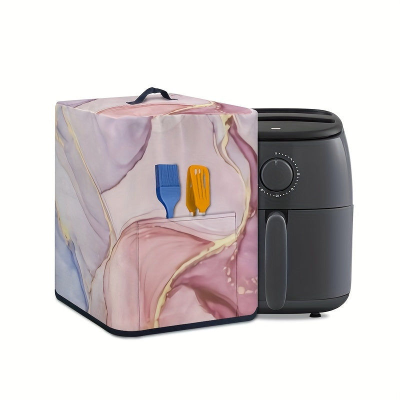 Protect your air fryer with handle with a marble texture dust cover that is waterproof. This instant pot pressure cooker accessory also fits universal electric appliances and comes with a convenient pocket for storage.