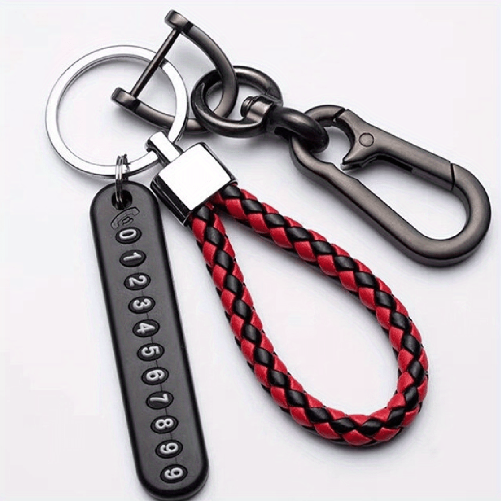 Durably made alloy keychain with phone number tag for easy retrieval.