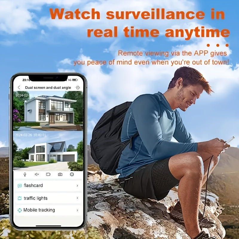 A gift for friends: Home security camera with surveillance, 360° panoramic view, motion detection, two-way audio, full-color night vision. Ideal for homes, parking lots, warehouses, and various occasions.