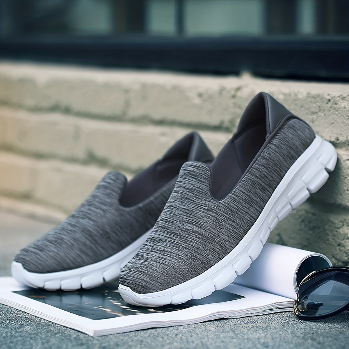 Lightweight, breathable slip-on sneakers for stylish and comfortable walks or runs.